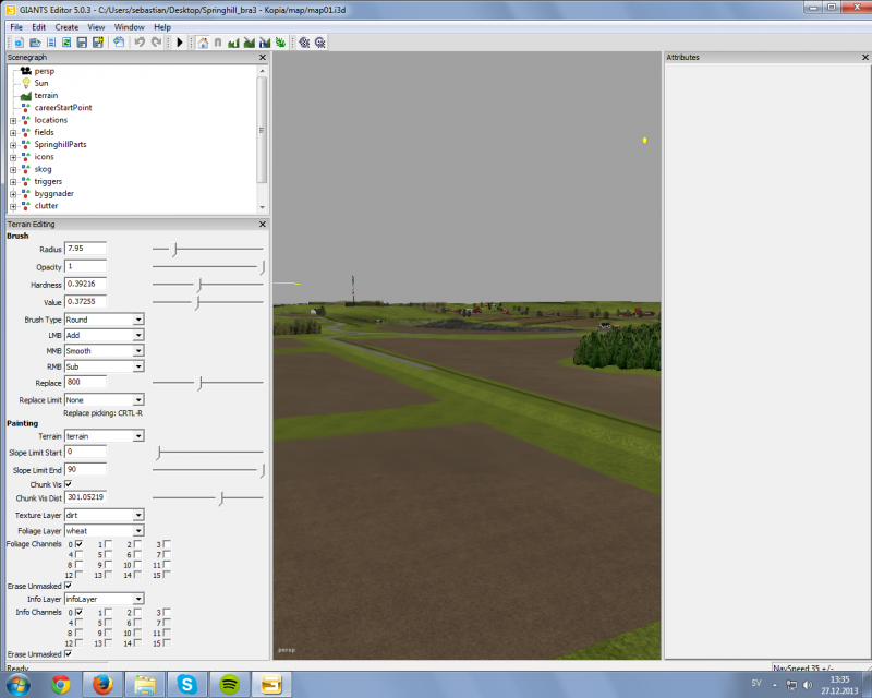 new farm and fields under construction

