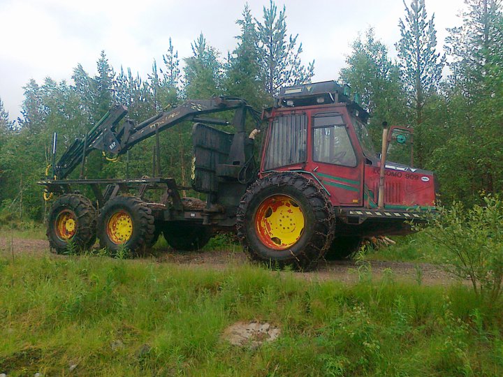 Lokomolla puita ajamassa
