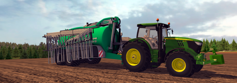 Lietettä levittämässä.
John Deere & Samson!

