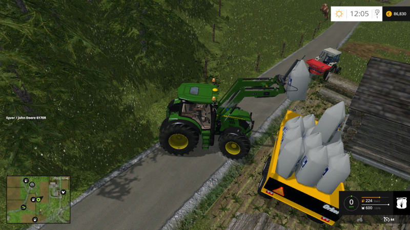 Ut med gjødsel
Ford 4000 med gjødsel spreder og John Deere 6130R med stor sekk løfter
